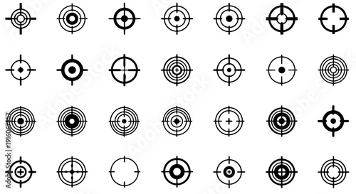 Crosshair Target Reticle Icon Set