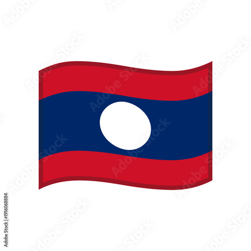 Free Download Waving Laos National Flag Realistic Illustration - GFXLoad
