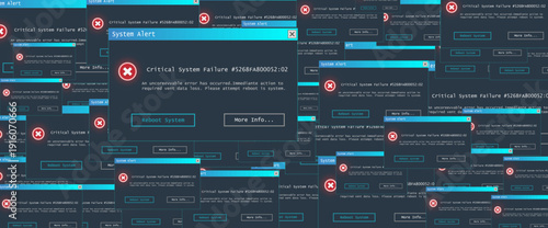 Vintage User Interface Critical Error Warning Message for Retro Operating System Design