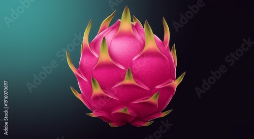 Pink Dragon Fruit on Dark Background
