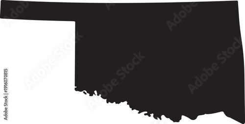 Photos Oklahoma black map on white background vector