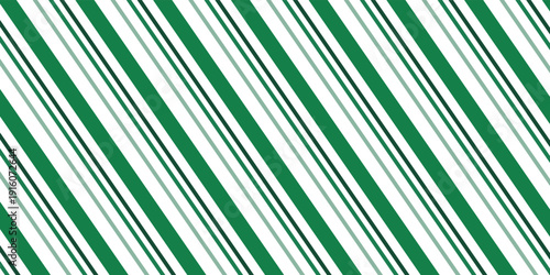 Vintage green candy cane stripes Christmas holiday Vector Pattern. Retro french horizontal ticking stripes green white seamless pattern.