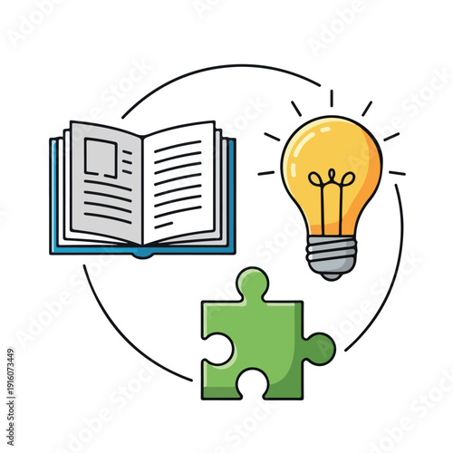 Unlocking potential through continuous learning, fostering bright ideas, and mastering the art of problem-solving a symbolic representation of cognitive growth and innovation