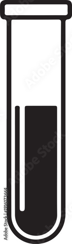 Test tube containing a dark liquid substance for scientific analysis or experiment