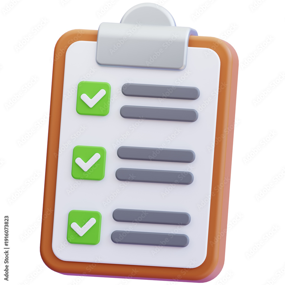 Fototapeta premium 3D Checklist