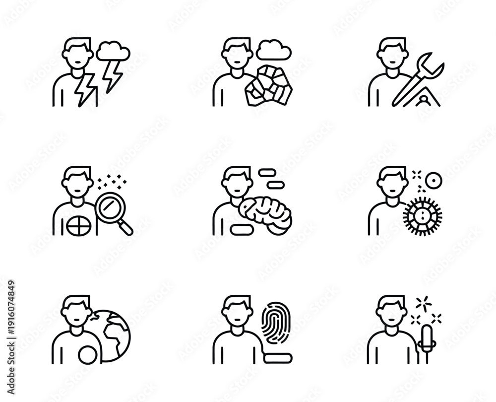 Obraz premium Collection of vector icons representing communication and social interaction themes