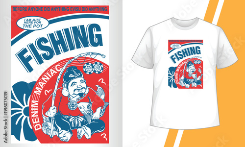 Old Man Fishing In Lake white T-shirt Design Vector. Fisherman Sunset T-shirt for white tee.