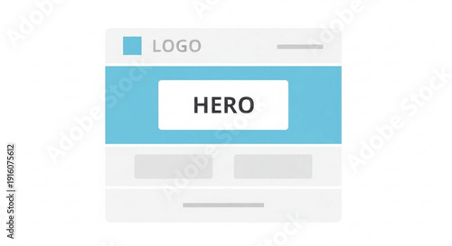 Website hero section template with modern design and placeholder logo and text