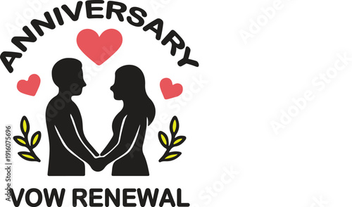 Anniversary Vow Renewal Couple Emblem