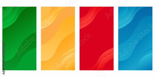 Abstract vertical banners in vibrant green yellow red and blue hues