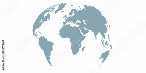 A stylized world globe illustration with continents and oceans