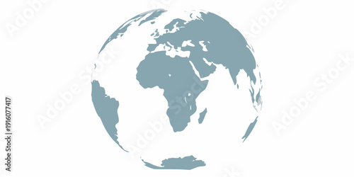 A stylized grey depiction of planet earth focusing on africa and europe