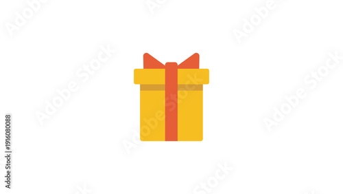 Gift box vector flat icon. Isolated Wrapped Gift, Birthday, Christmas present emoji illustration.