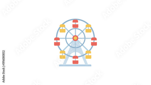 Ferris Wheel Vector Isolated Emoticon. Ferris Wheel Icon, 