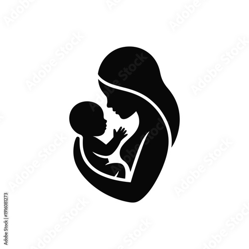 A mother lovingly holding her baby in a tender moment.