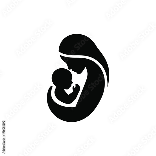 A mother lovingly holding her baby in a tender moment of affection