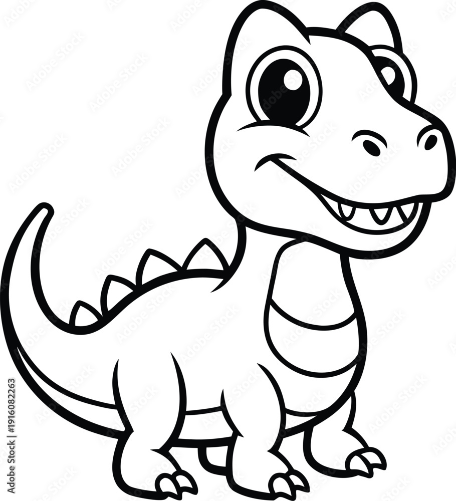 Fototapeta premium baby-dinosaur-smiling--cute-vector