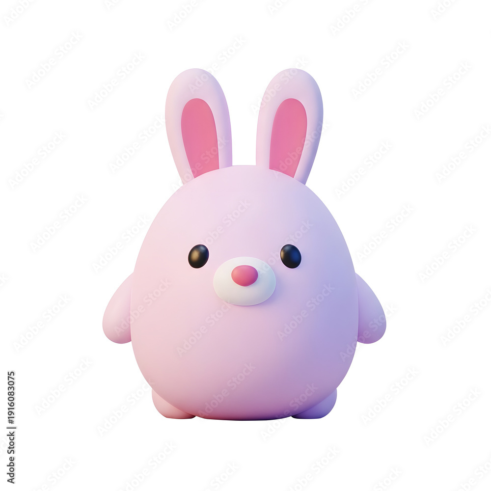 Obraz premium Cute Pastel Bunny 3D Character for Easter Design