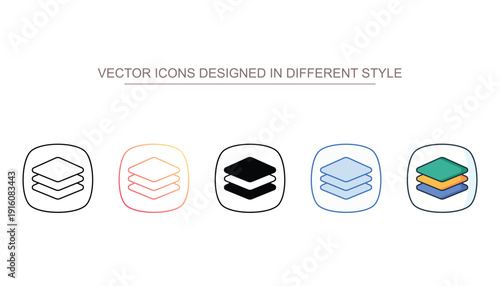Layers Panel vector icon stock isolated on white sheet