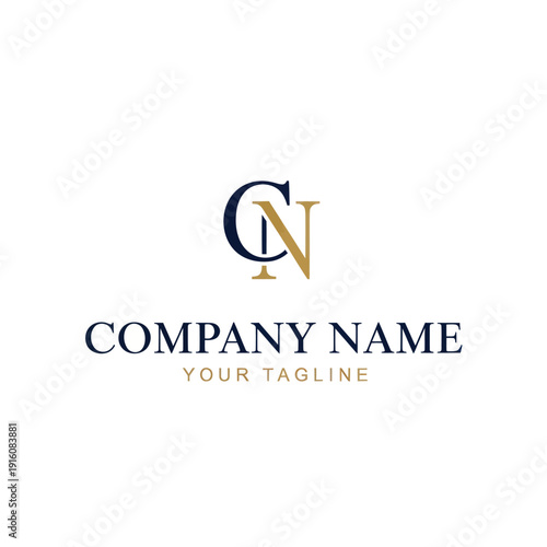 Company Logo Template with Monogram CN.