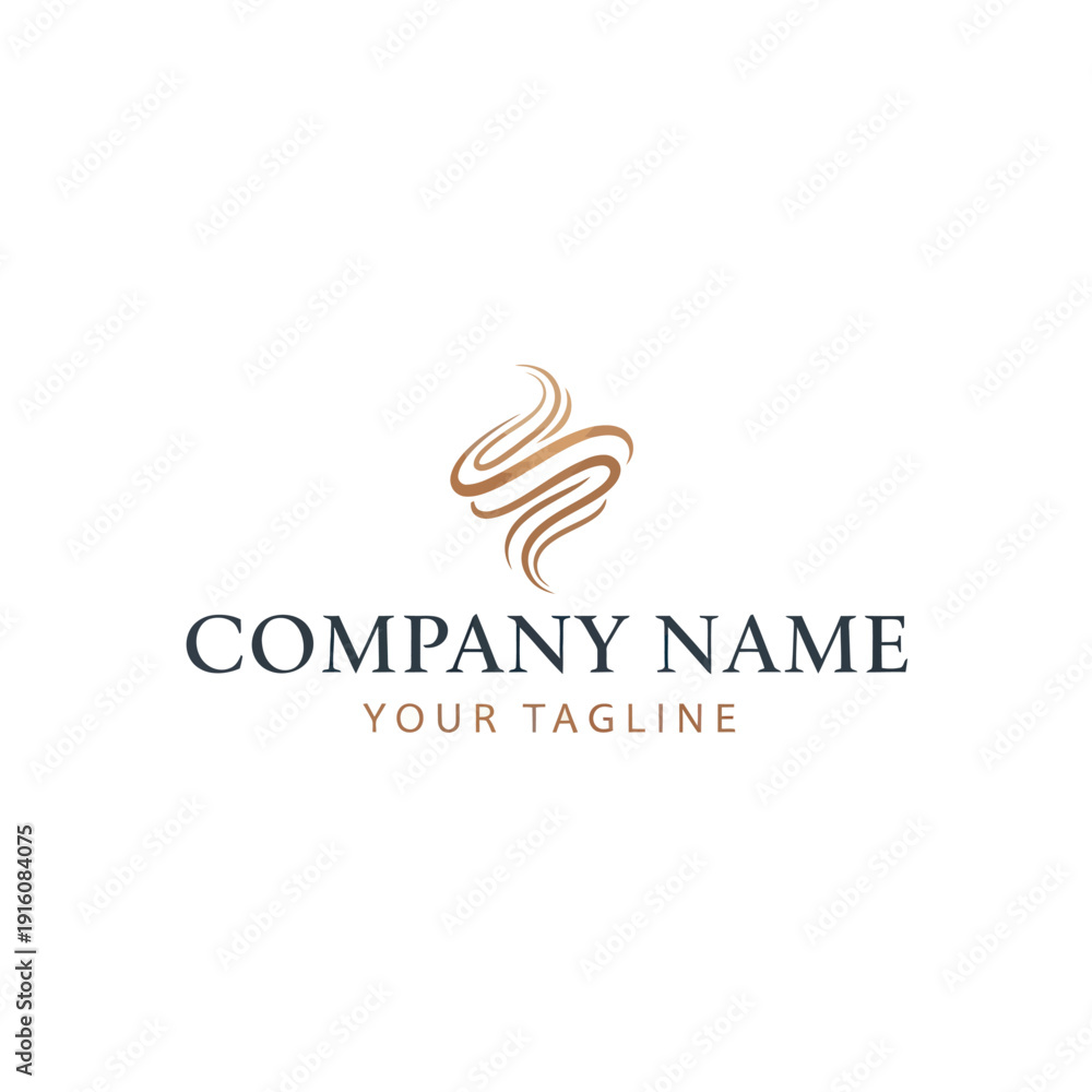 Fototapeta premium Luxury Logo Design with Golden Swirl Element.