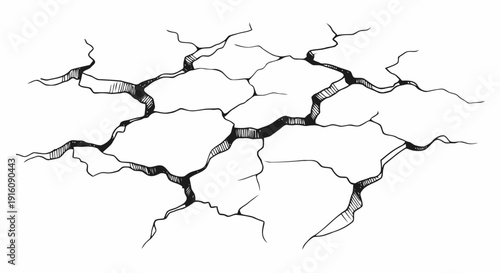 Cracked Surface with Deep Fissures and Lines.