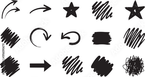 Transformation and abstraction of shapes into scribbles and stars