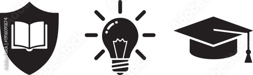 Symbols representing knowledge, security, and academic achievement