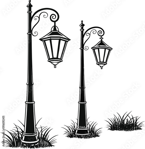 street lamp silhouette