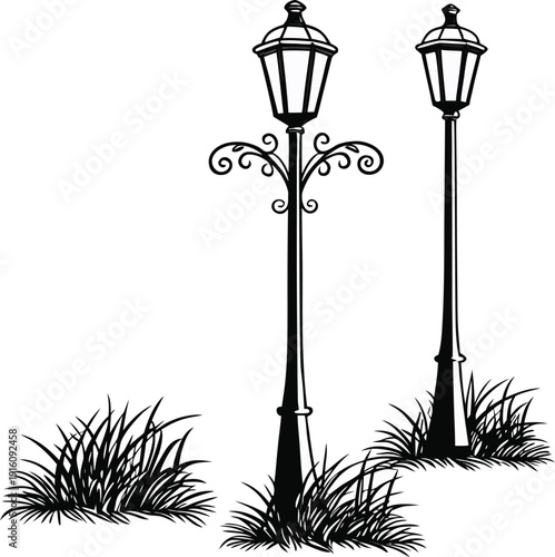 street lamp vector
