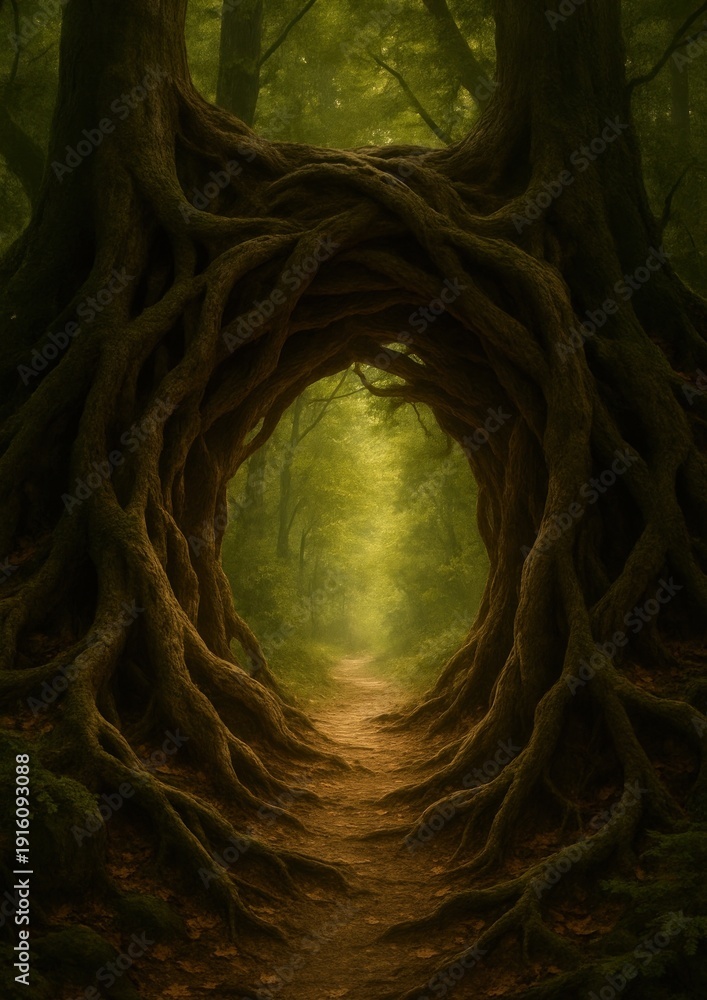 Fototapeta premium Enchanted forest path wallpaper