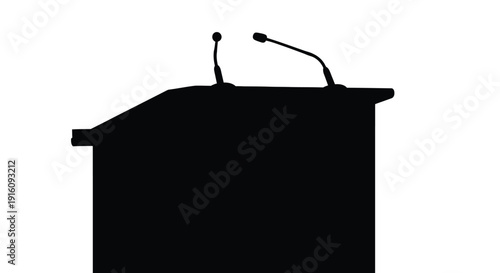 Black podium with microphones a striking stage presence silhouette