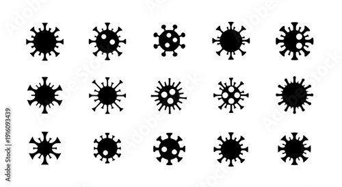 Microbial Ensemble: A structured arrangement of various microorganisms, each with unique morphology, forming a conceptual visualization of the microscopic world.
