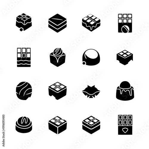 Chocolates Delights: A collection of exquisite chocolate sweets, each one a miniature masterpiece of flavor and texture, arranged in an eye-catching display. 