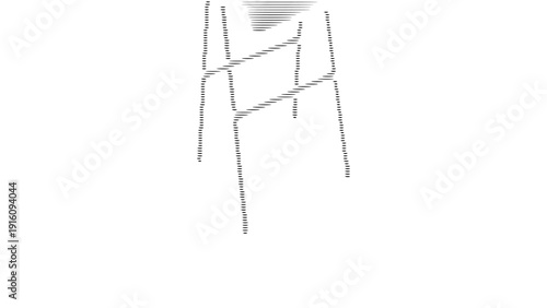 Simple black folding chair against a plain background