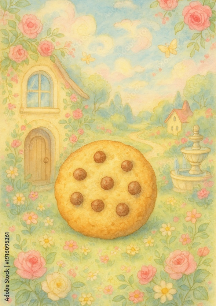 Obraz premium Whimsical cookie garden scene