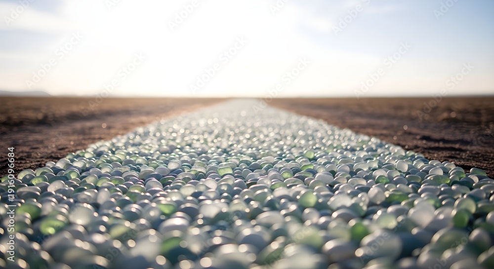 Obraz premium Close up of a path made of translucent stones leading into the distance