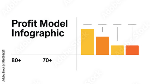  Modern profit model infographic with bar chart and financial growth data visualization