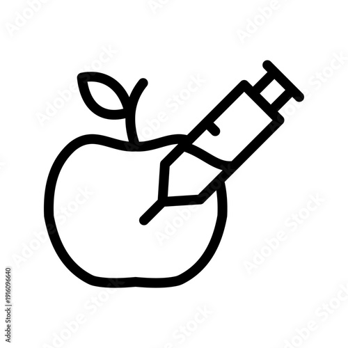 Creative Apple Injection Icon for Professional Food Science and Agricultural Genetic Engineering