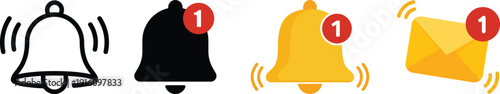 Notification icons, bell icon alert symbols, sound alert icons, notification badges, alert notifications, bell vector with badge, sound wave icons, alert ringing bells icon set