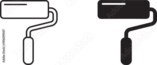 Roller paint icon in simple editable vector style for home renovation and decor.