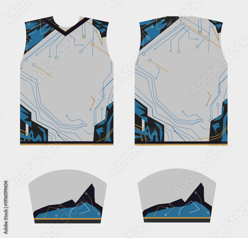 Modern abstract sublimation sports Jersey template – editable football, cricket, basketball & esports team
uniform design.