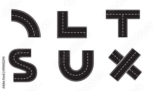 Various road signs and symbols representing different traffic directions and regulations Vector