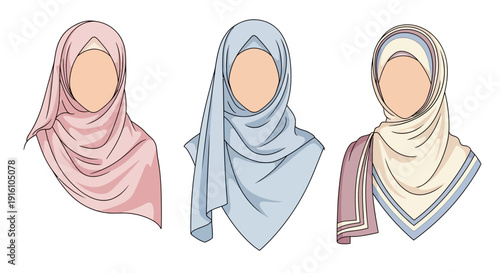 Women Wearing Hijab Headscarves.