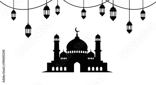 Mosque Silhouette Islamic Architecture.
