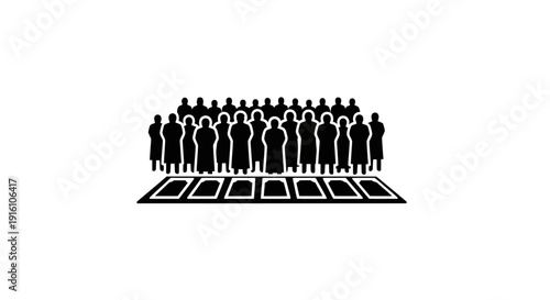 People Standing on Squares.