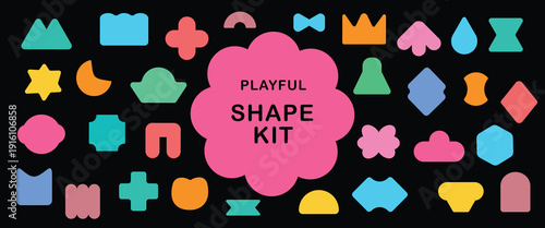 Colorful Playful Geometric Abstract Shapes Set
