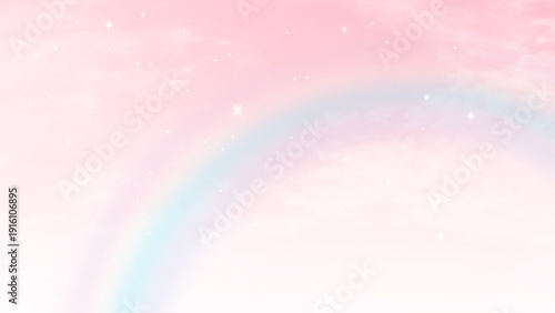 Pink sky with beautiful natural white clouds