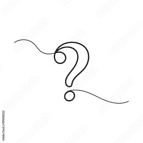 Simple black line art illustration of a question mark symbol