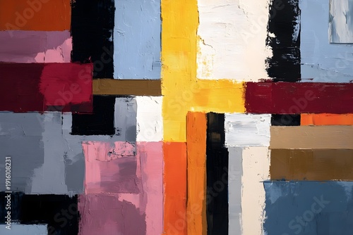 Modern geometric abstract background with bold rectangles and vibrant color blocks
